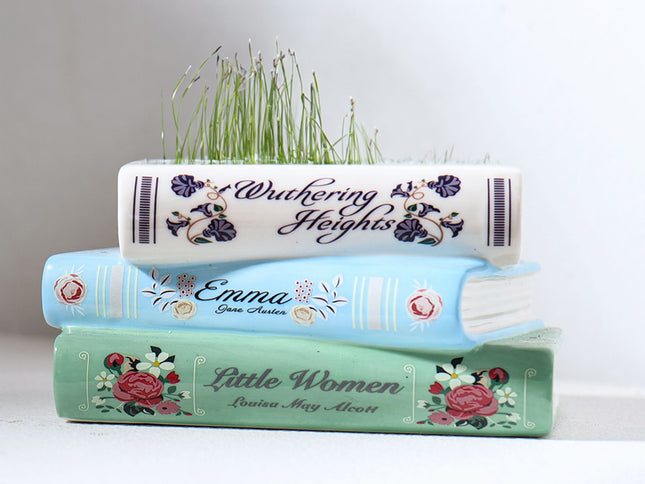 Literary Book Vase - Creative Ceramic Planter & Desk Organizer(Stack of books)