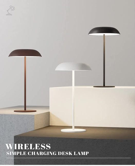 Black Minimalist Rechargeable LED Touch Table Lamp - 3-Color Stepless Dimming Metal Desk Light