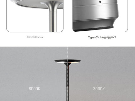Gold Elegant Aluminum Alloy Rechargeable LED Touch Lamp - 3-Color Dimmable Cordless Table Light