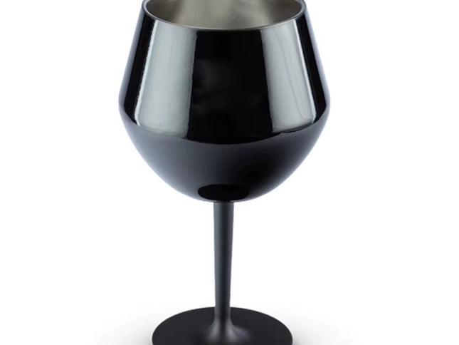 2 Pcs Black Detachable Stainless Steel Wine Glass - 14oz (420ml) Portable Stemmed Goblet for Outdoors & Travel