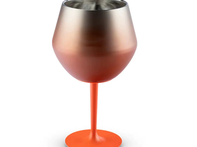2 Pcs Orange Detachable Stainless Steel Wine Glass - 14oz (420ml) Portable Stemmed Goblet for Outdoors & Travel