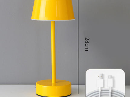 Yellow Modern Minimalist LED Table Lamp - Rechargeable Touch Control Desk Light