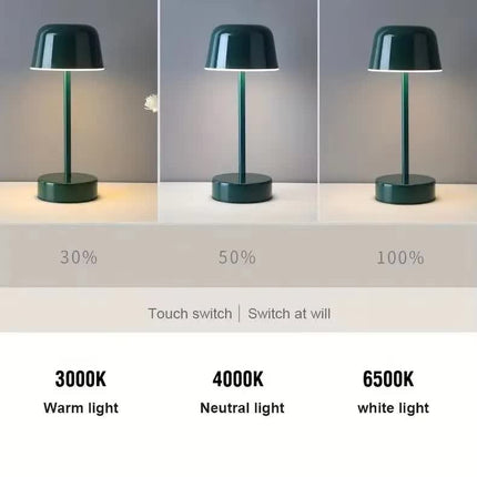 Yellow Modern Minimalist LED Table Lamp - Rechargeable Touch Control Desk Light