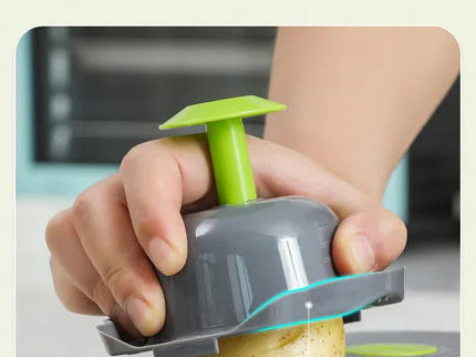 Green And Grey Ultimate 12-in-1 Multi-Functional Vegetable Slicer Dicer Chopper - Mandoline with Storage Containers & Drain Basket
