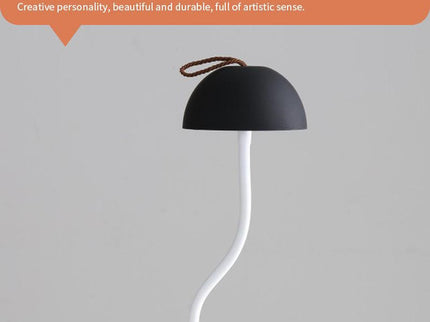 White Sleek Minimalist LED Mushroom Table Lamp - Rechargeable 3-Color Touch Control, Bar & Ambient Light