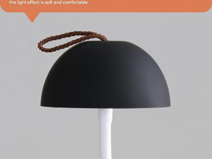 White Sleek Minimalist LED Mushroom Table Lamp - Rechargeable 3-Color Touch Control, Bar & Ambient Light