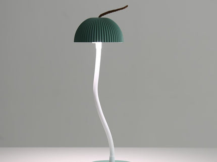 Green Three-dimensional stripes Sleek Minimalist LED Mushroom Table Lamp - Rechargeable 3-Color Touch Control, Bar & Ambient Light