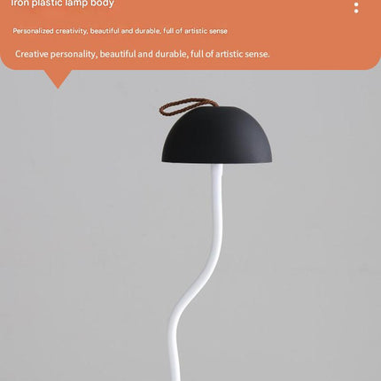 Green Three-dimensional stripes Sleek Minimalist LED Mushroom Table Lamp - Rechargeable 3-Color Touch Control, Bar & Ambient Light