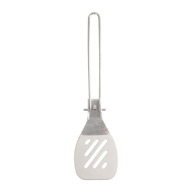 Silver 304 Stainless Steel Folding Camping Spatula  - 2 Pack Compact & Portable Outdoor Cooking Utensils