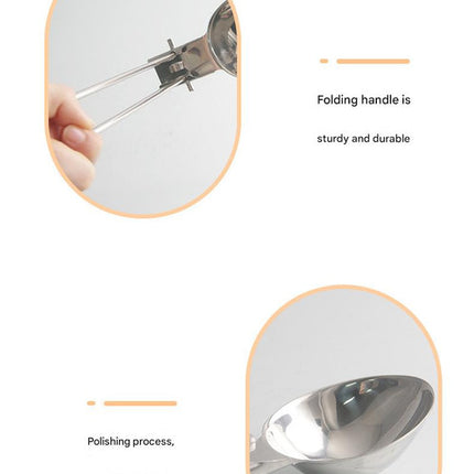 Silver 304 Stainless Steel Folding Camping Spatula - 2 Pack Compact & Portable Outdoor Cooking Utensils