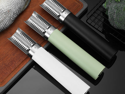 White Cordless Electric Fish Scaler - Rechargeable 3000mAh Power, Stainless Steel Blade, Mess-Free Fish Cleaning Tool