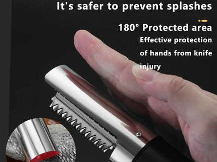 Black Cordless Electric Fish Scaler - Rechargeable 3000mAh Power, Stainless Steel Blade, Mess-Free Fish Cleaning Tool