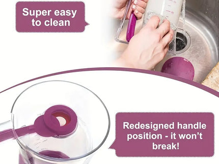 Purple Precision Batter Dispenser with Measurement Marks - 900ml Easy Pour for Pancakes, Cupcakes & Waffles
