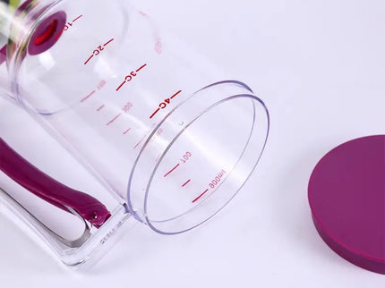 Purple Precision Batter Dispenser with Measurement Marks - 900ml Easy Pour for Pancakes, Cupcakes & Waffles