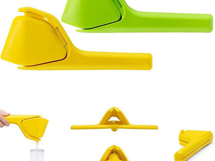 3 Pcs Green Easy-Squeeze Manual Citrus Juicer - Durable Lemon & Orange Squeezer with Pour Spout, Food-Grade PP