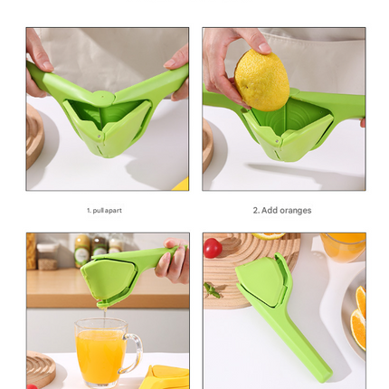 3 Pcs Yellow Easy-Squeeze Manual Citrus Juicer - Durable Lemon & Orange Squeezer with Pour Spout, Food-Grade PP