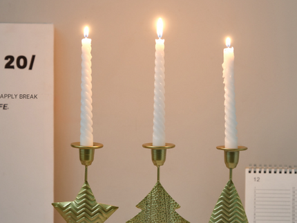 Black Elegant Star Metal Candlestick Holder - Decorative Taper Candle Stand for Home, Tabletop & Special Occasions