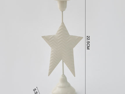White Elegant Star Metal Candlestick Holder - Decorative Taper Candle Stand for Home, Tabletop & Special Occasions