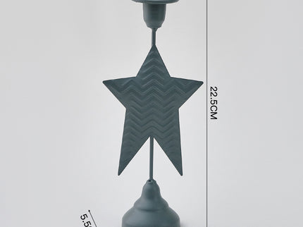 Grey Elegant Star Metal Candlestick Holder - Decorative Taper Candle Stand for Home, Tabletop & Special Occasions