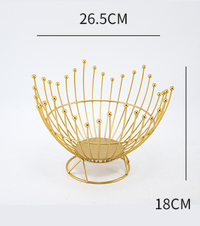 Pedestal Base Black Modern Metal Wire Fruit Basket Bowl - Countertop Storage for Fruit & Snacks