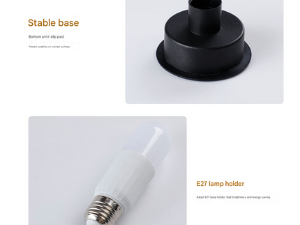 Stripe-Pure Grey-white Retro Swirl Glass Mushroom Table Lamp - LED Bedside Night Light