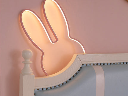 Pink 40x30cm Adorable Bunny LED Wall Night Light - USB Powered Warm White Lamp for Kids Room Decor