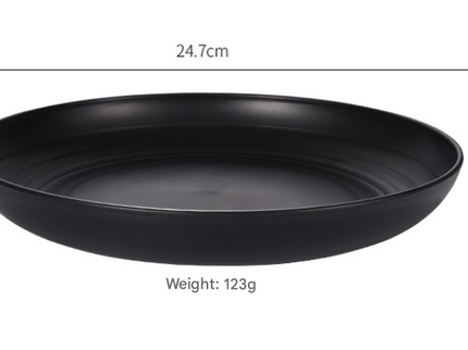 Stylish Black Wheat Straw Dinnerware Set - 24 Pieces Including Plates, Bowls & Cups