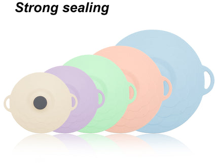 Multicolor Two-Set Five-Piece Silicone Fresh-Keeping Lids - Heat-Resistant, Anti-Spill, and Dust-Proof