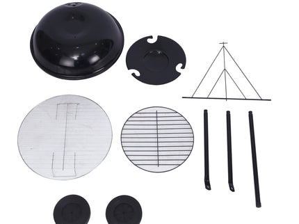 Outdoor Folding Apple-Shaped Stainless Steel Charcoal Barbecue Grill - 41cm Grill Net