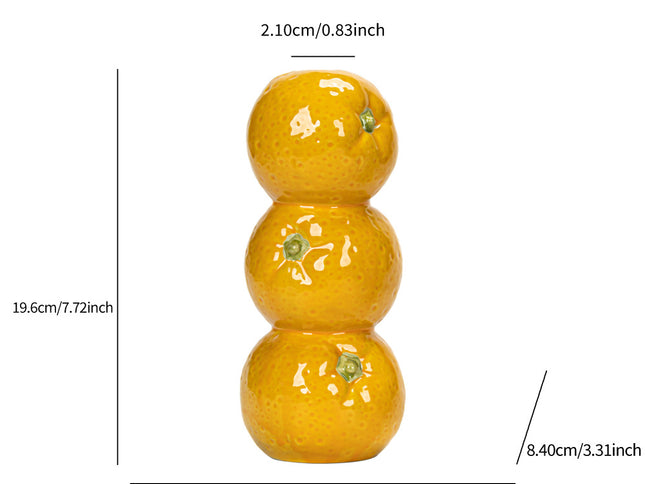 Orange Nordic-Style Minimalist Fruit and Flower Vase - Modern Home Decor