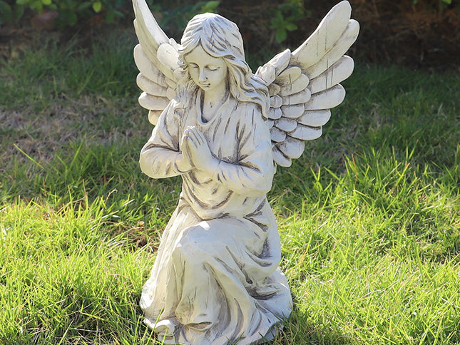 Nordic Style Resin Angel Garden Ornament - Serene Religious Decor