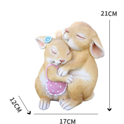 Hug Rabbits Cute Rabbit Resin Garden Ornament - Charming Outdoor Decor