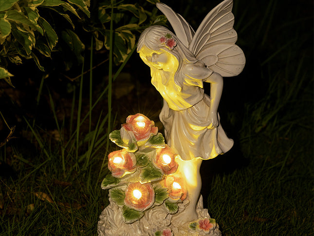 Solar Angel Fairy Garden Statue - Elegant Outdoor Decor