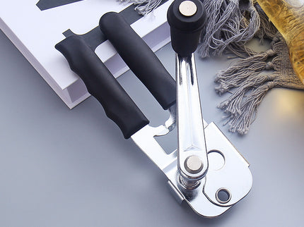 Heavy-Duty Manual Can Opener with Ergonomic Grip - Stainless Steel Cutter & Bottle Opener