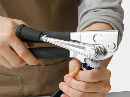 Heavy-Duty Manual Can Opener with Ergonomic Grip - Stainless Steel Cutter & Bottle Opener