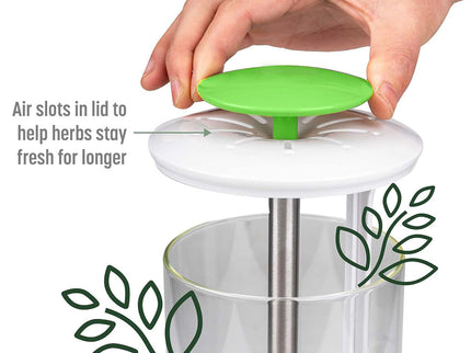 Green Premium Herb Savor & Freshness Keeper - Extends Life of Herbs, Cilantro, Parsley & More