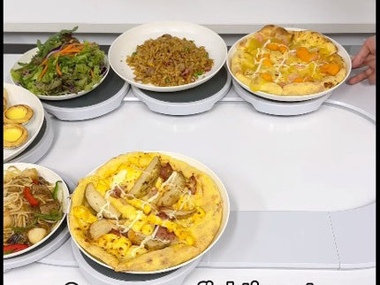White 6 discs TheLazy Susan Revolution - Portable 22cm Rotating Food Tray for Easy Sharing