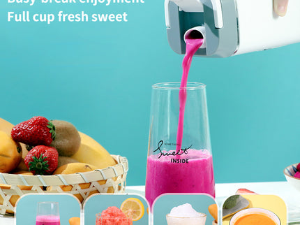 White Rechargeable Travel Blender Cup - 12 Blades, Digital Display, Self-Cleaning