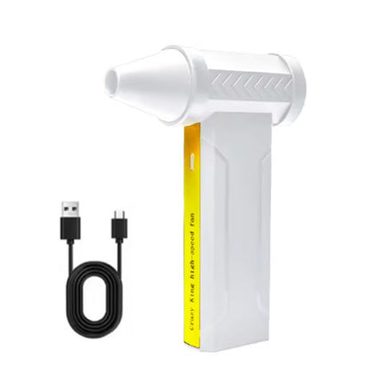 Portable Jet Fan - 200W Powerful Handheld Air Duster & Blower (White)