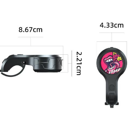 Black Style D Ultra-Loud Electric Bike Horn - 130dB USB Rechargeable, IPX6 Waterproof, Easy Mount Bicycle Safety Bell
