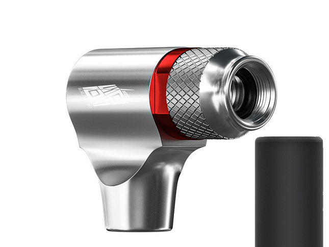 Silver Portable CO2 Bike Tire Inflator with Nozzle - Quick Inflation for Road and Mountain Bikes