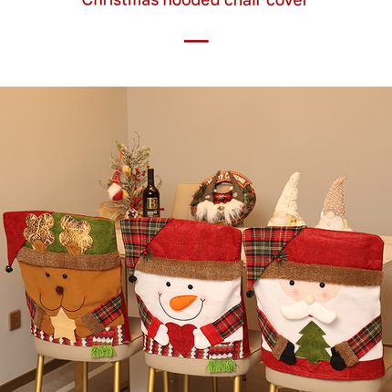Festive Christmas Dining Chair Covers | Santa, Snowman & Reindeer Character Slipcovers