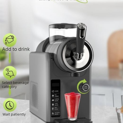 White Compact Home Cold Drink & Ice Cream Maker – Multi-Functional Slush, Milkshake, Coffee, Cocktail & Ice Cream Machine with Auto-Clean Function (AU Plug)