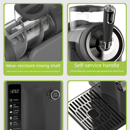 White Compact Home Cold Drink & Ice Cream Maker – Multi-Functional Slush, Milkshake, Coffee, Cocktail & Ice Cream Machine with Auto-Clean Function (AU Plug)