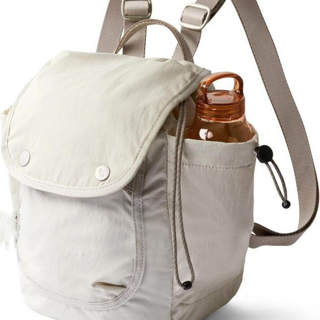 White Chic & Compact Mini Backpack - Everyday Essential with Water Bottle Pocket (32x34.01x11 cm)