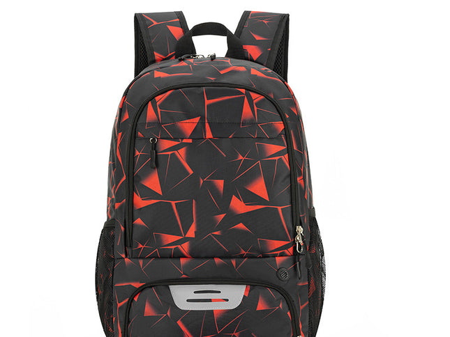 Red Sports Backpack with Separate Shoe & Ball Compartments - Waterproof Gym Bag for Basketball, Soccer, Travel & Daily Use