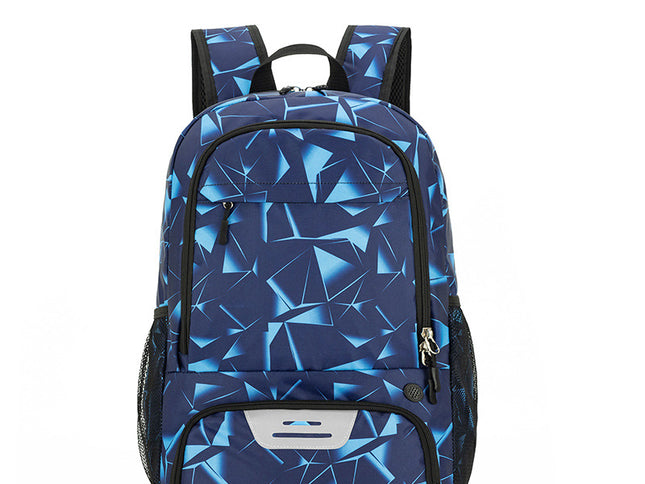 Blue Sports Backpack with Separate Shoe & Ball Compartments - Waterproof Gym Bag for Basketball, Soccer, Travel & Daily Use
