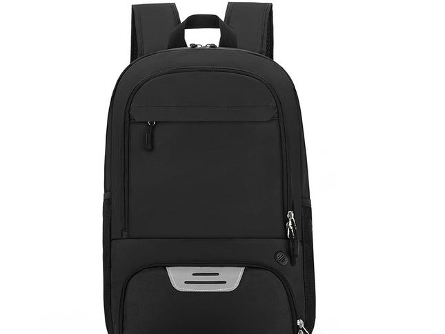Black Sports Backpack with Separate Shoe & Ball Compartments - Waterproof Gym Bag for Basketball, Soccer, Travel & Daily Use