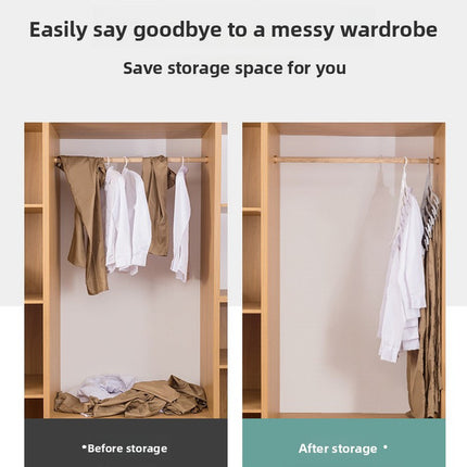 2-SET Space-Saving 6-in-1 Foldable Hanger Set Multi-Functional Closet Organizer Clothes Drying Rack with Pant Clips (White & White Clip Upgrade Edition) Ideal for Homes and Dorm Rooms