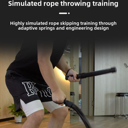 Cordless Battle Rope Weighted Spring Bars 1 Pair Heavy Duty Arm & Core Trainer Portable Home Gym Equipment Black